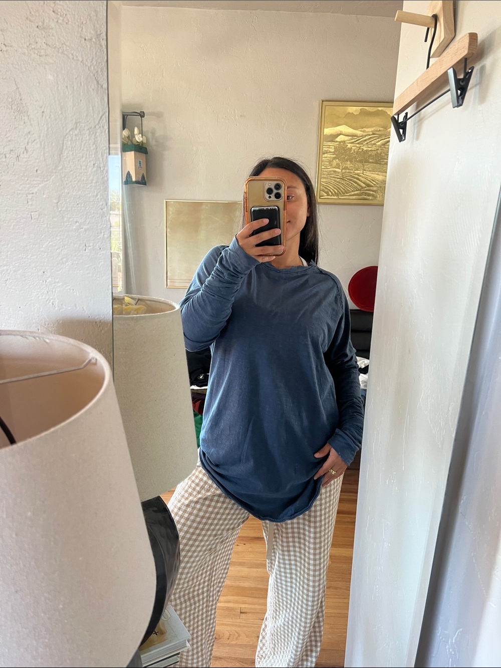 We The Free 100% cotton oversized heather navy long sleeve - Picture 6 of 6